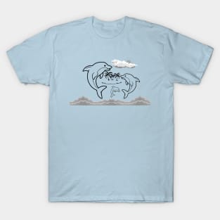 Dolphin in summer euphoria - transparent. T-Shirt